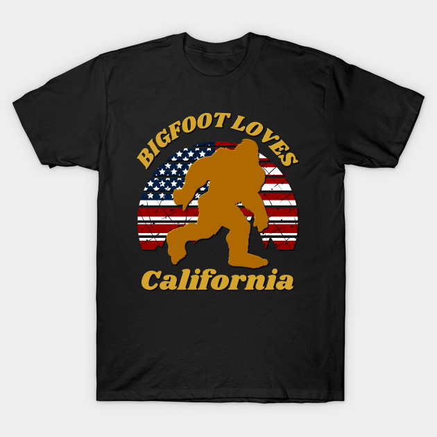 Bigfoot Loves America and California Too by Scovel Design Shop